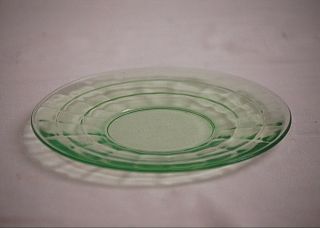 Block Optic Green Depression Glass By Anchor Hocking 6 - 1/4 " Bread & Butter Plate