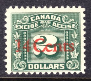 Canada Excise Tax Fx121 14c On $2 Green,  1934 - 48,  Lh