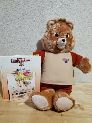 1985 Teddy Ruxpin With The Airship Book And Tape Not