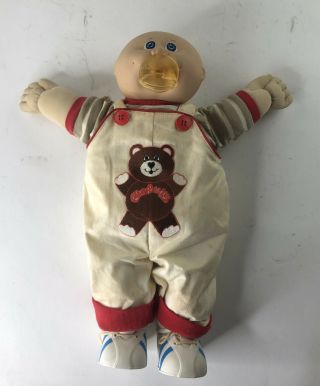 Vintage Cabbage Patch Kids Baby With Pacifier 1986 With Teddy Bear Bib