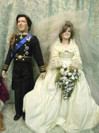 Hd - 259 Porcelain/cloth Doll Princess Diana & Prince Charles Danbury Wedding