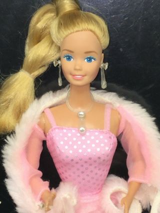 1981 Superstar Era Pink N Pretty Barbie Doll In Outfit,  Clear Stand