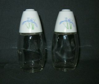 Vintage Corelle Shadow Iris Salt And Pepper Shaker Set