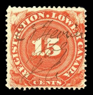 Canada Revenue - Quebec Registration 1866 - Qr2a - 15¢ - F/vf