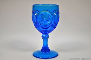 C.  1960s - Early 1970s Knobby Bulls Eye By Fenton For Red - Cliff Blue Goblet