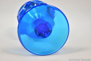 c.  1960s - Early 1970s KNOBBY BULLS EYE by Fenton for Red - Cliff BLUE Goblet 3