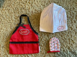 American Girl Exclusive Goty Grace Thomas Apron,  Chef Hat,  & Oven Mitt For Doll