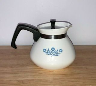 Vintage Corning Ware 6 Cup Teapot Blue Cornflower