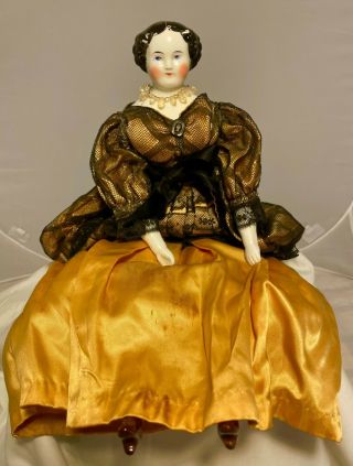 Large Antique Vintage Doll China Head (flat Top?) /feet/hands 17 " Tall