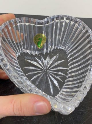 Waterford Cut Crystal Art Glass Candy Bowl Heart Shaped Dish
