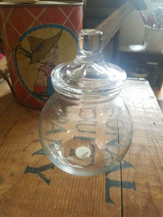 Vintage Princess House Heritage Crystal Jar Lidded Etched Bowl Canister 6 "