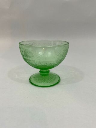 Green Hazel Atlas Glass Co.  Florentine 1 Sherbet Bowl