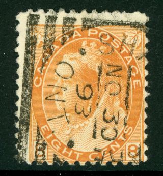 Canada 1902 Qv Numeral 8¢ Orange Scott 82 Vfu F131