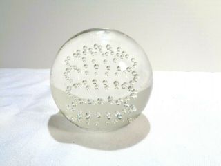 Clear Glass Paperweight With Controlled Bubbles