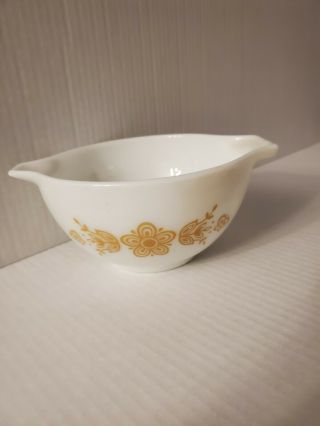 Vintage Pyrex Butterfly Gold On White Small Cinderella Bowl 441 White 1.  5 Pint