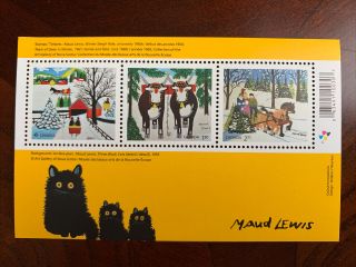 Canada 2020 Nov Mnh Stamp Ss Christmas Art Maud Lewis And Black Cat