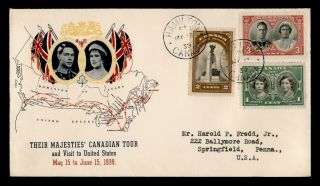 Dr Who 1939 Canada Fdc Royal Visit C215747