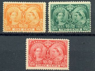 Stamps Canada 1897 Scott 51 - 53 Lh
