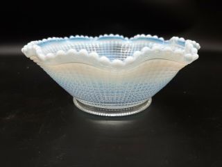 Antique Eapg Jefferson Or Dugan ? White Opalescent 8 " Bowl Weave Pattern ?