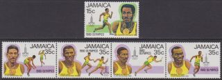 Set Jamaica 1980 Olympic Games - Gold Medal Winners 15c - 35c Mnh Stamps Sg498/502