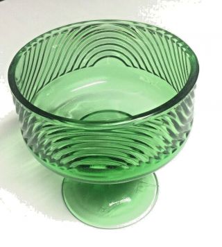 Vintage E.  O.  Brody Co.  Emerald Green Glass Pedestal Candy Dish Bowl