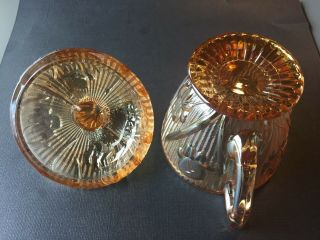 Vintage Jeannette Glass Iris and Herringbone Marigold Carnival Glass Sugar Bowl 3