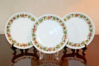 Set Of 3 Centura By Corning Spice Of Life 6 " Saucers