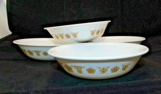 Set Of 4 Vintage Corelle By Corning Butterfly Gold 5 1/2 " Dessert / Fruit Bowls