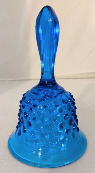 Fenton Colonial Blue Hobnail Glass Bell 5 3/4 " Tall
