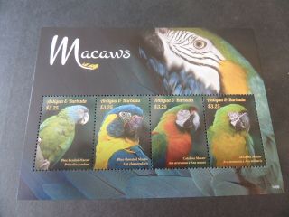 Antigua 2014 Birds Macaws Sheetlet Mnh Um Unmounted