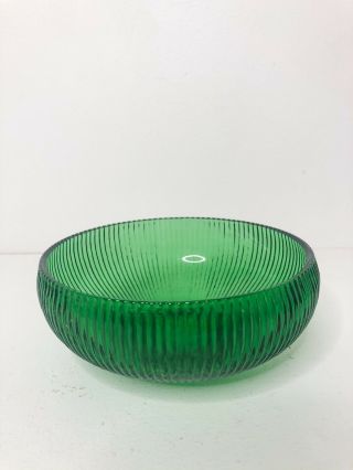 Vintage E.  O Brody Co.  Green Ribbed Depression Glass Bowl Cleveland Oh.  U.  S.  A.