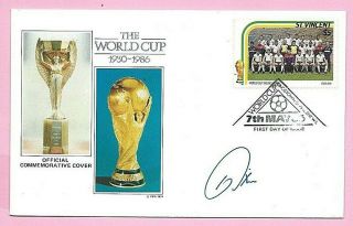 Fifa - St Vincent Fdc 1986 - Signed Kerry Dixon - World Cup Mexico