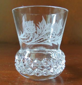 Royal Scot Crystal Whiskey Shot Glass/toothpick Holder Flower Of Scotland