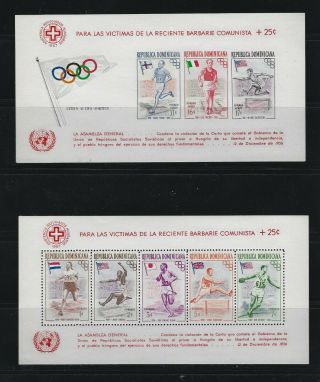 Dominican Republic 1957 Olympic Games - Famous Athletes Mnh 2 Minisheets