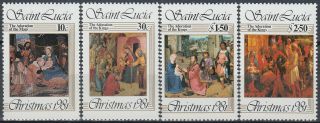 St Lucia Christmas Paintings Adoration Of The Kings 1981 Mnh - 4,  50 Euro