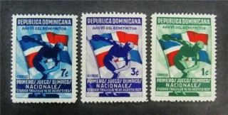 Nystamps Dominican Republic Stamp 326 - 328 Og H $52 J1y596