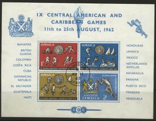Caribbean Games And Cricket Souvenir Sheets From Jamaica