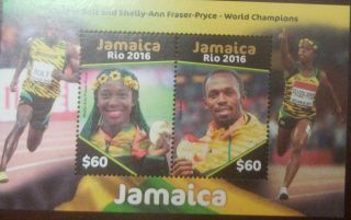 A) 2016,  Jamaica,  Usain Bolt Fastest Man In The World And Shelly - Ann Fraser - Pryc