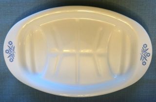 Vintage Corning Ware Blue Cornflower P - 19 Oval Serving Platter Meat Tray Guvc