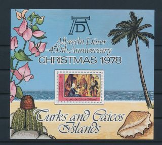 Ln10567 Turks & Caicos 1978 Christmas Holidays Good Sheet Mnh