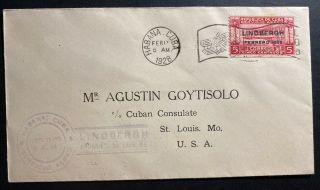 1928 Spanish Antilles First Flight Airmail Cover Ffc To St.  Louis Mo Usa