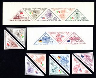 Dominican Republic 1957 2 Blocks Of Stamps Mi 613 - 20,  Bl.  11 - 12 B Mnh Cv=13€