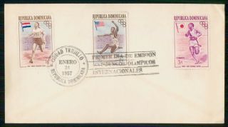 Mayfairstamps Dominican Republic Fdc 1957 Cover Olympics Combo Wwi33491