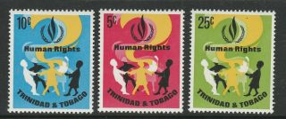 Trinidad & Tobago 1968 Human Rights Set Sg 331 - 333 Mnh.
