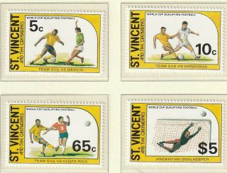 St Vincent 1994 World Cup Usa Qualifier All 4 Commemorative Stamps Mnh