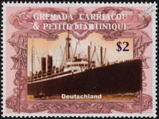 Ss Deutschland (hansa) Hapag Line Cruise / Ocean Liner Ship Stamp (2005 Grenada)