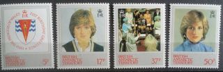 British Antarctic Territory 1982 Princess Diana 21st Birthday Mnh Stamp Set