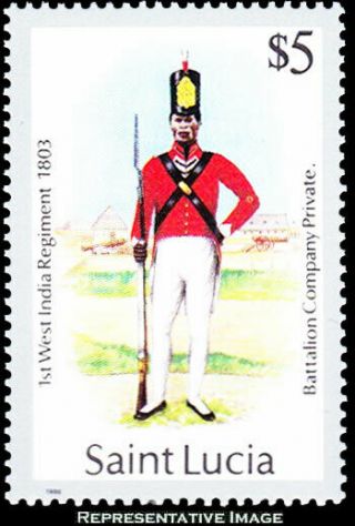 Saint Lucia Scott 760 $5 Battalion Company Private 1st West India Regiment Milit
