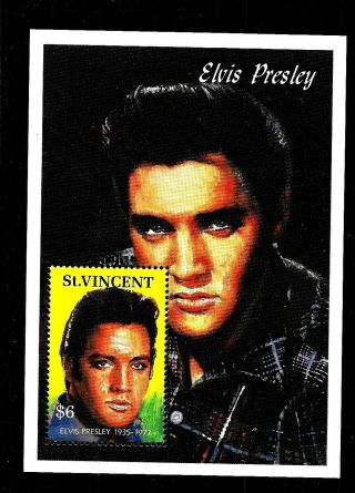St.  Vincent:1992:15th Death Anniv Of Elvis Presley,  Min/sheet,  L.  M.  (week