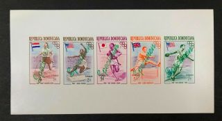 Dominican Republic 478a Specimen Imperf Sheet Of 5 1957 Mnh